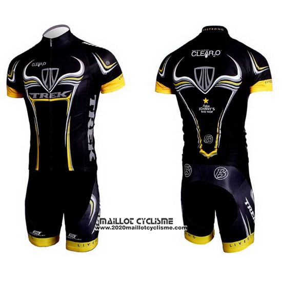 2009 Maillot Ciclismo Trek Noir et Jaune Manches Courtes et Cuissard